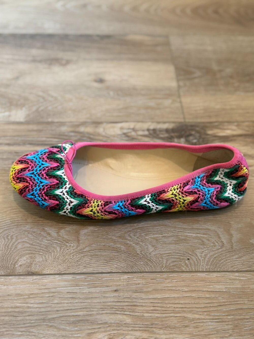 J Crew Evie Ballet Flats in Zig Zag Raffia, Sz 9.5 - Picture 3 of 10